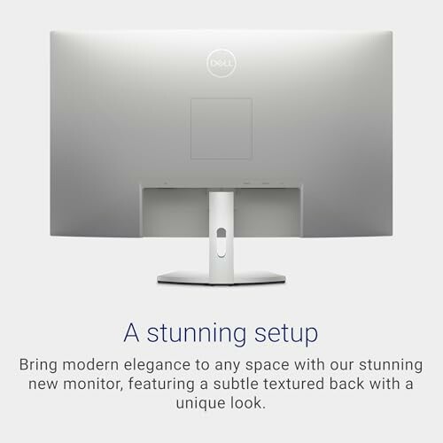 Back view of a Dell monitor with a textured design.