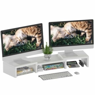 SUPERJARE Adjustable Dual Monitor Riser