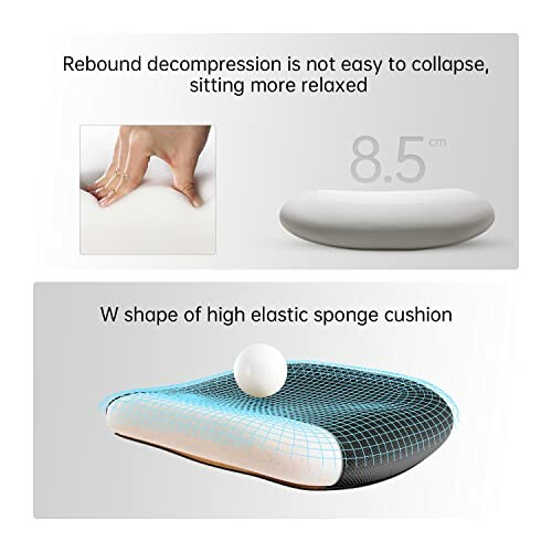 Memory foam cushion with rebound decompression and high elastic sponge features.