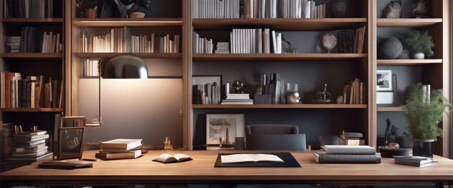 Stylish office shelves